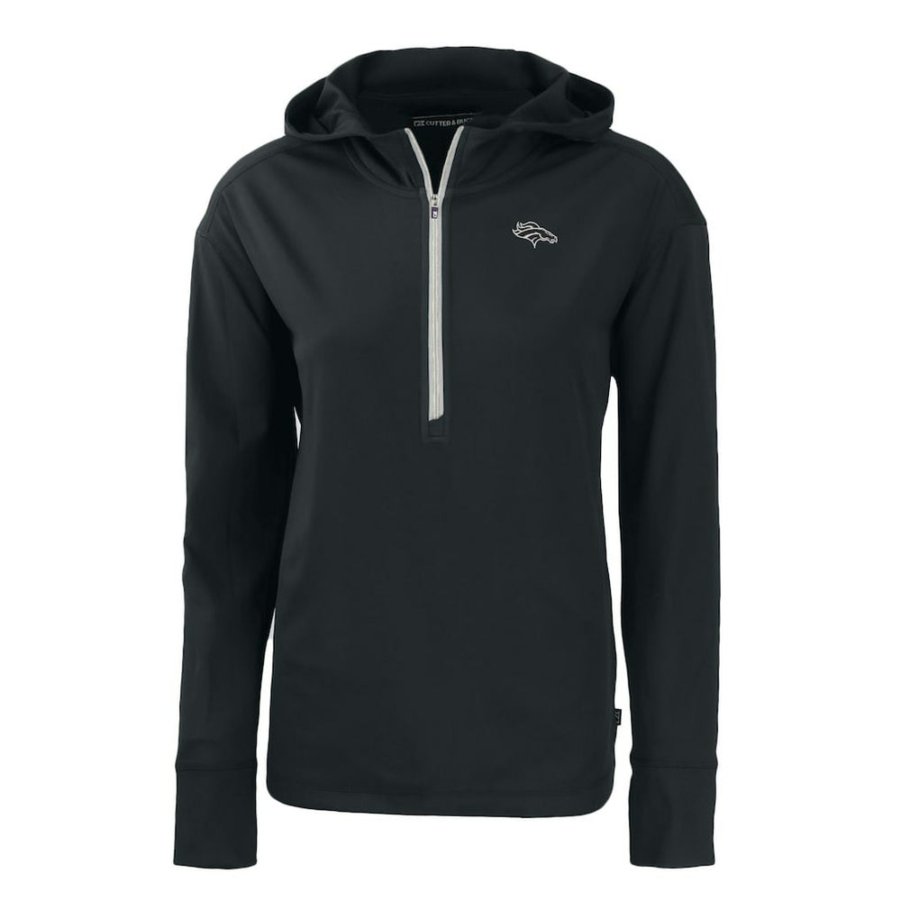 Denver Broncos Cutter & Buck Women's Daybreak Eco Recycled Half-Zip Hoodie Black | NFL