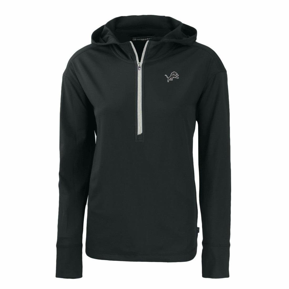 Detroit Lions Cutter & Buck Women's Daybreak Eco Recycled Half-Zip Hoodie Black | NFL