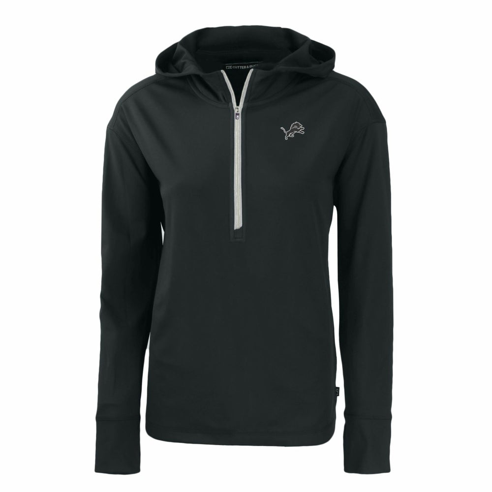 Detroit Lions Cutter & Buck Women's Daybreak Eco Recycled Half-Zip Hoodie Black | NFL