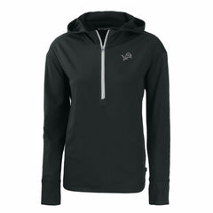 Detroit Lions Cutter & Buck Women's Daybreak Eco Recycled Half-Zip Hoodie Black | NFL