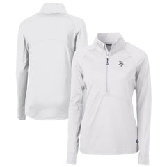 Minnesota Vikings Cutter & Buck Women's Adapt Eco Knit Stretch Recycled Half-Zip Pullover Top White | NFL
