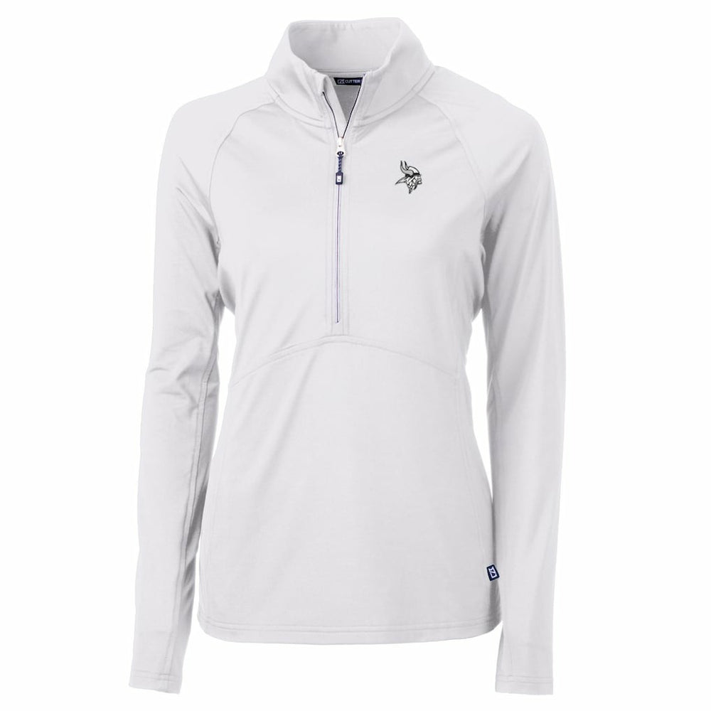 Minnesota Vikings Cutter & Buck Women's Adapt Eco Knit Stretch Recycled Half-Zip Pullover Top White | NFL