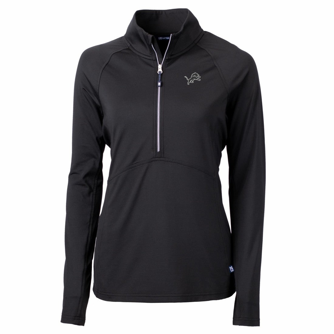 Detroit Lions Cutter & Buck Women's Adapt Eco Knit Stretch Recycled Half-Zip Pullover Top Black | NFL