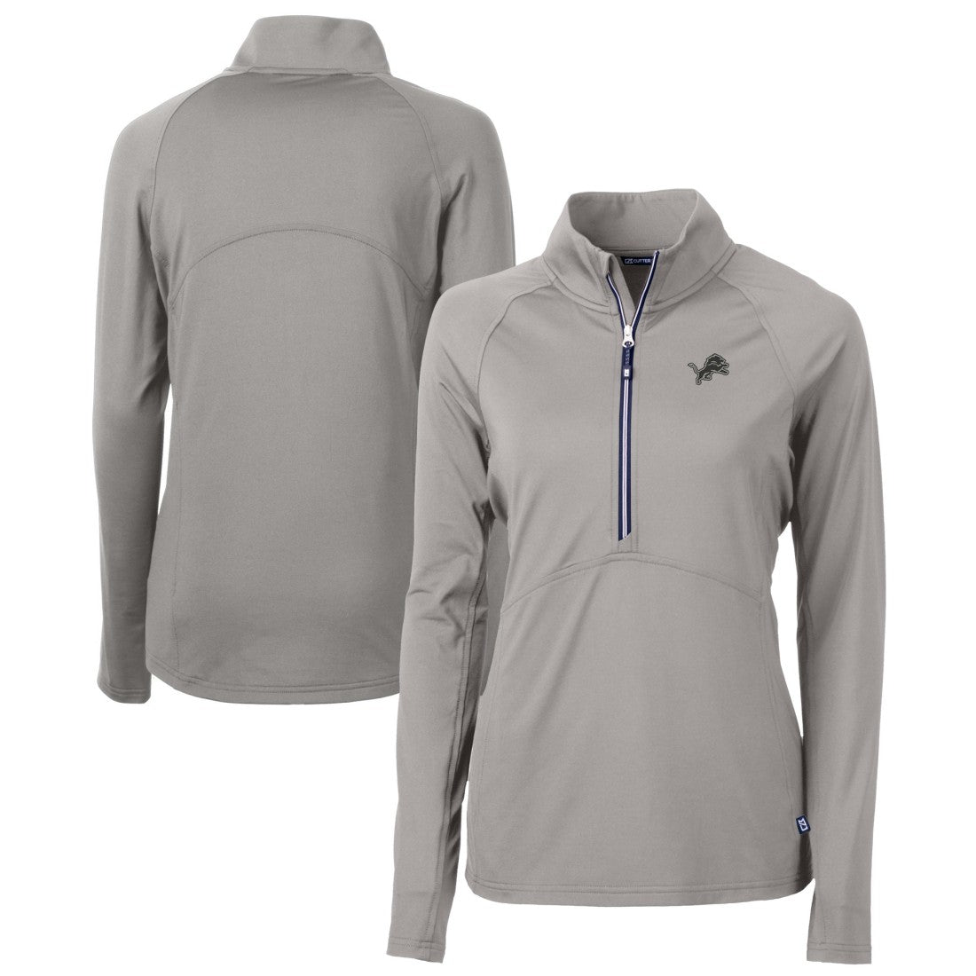 Detroit Lions Cutter & Buck Women's Adapt Eco Knit Stretch Recycled Half-Zip Pullover Top Gray | NFL