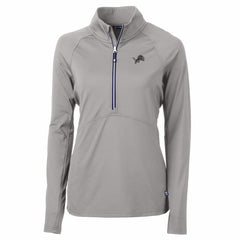 Detroit Lions Cutter & Buck Women's Adapt Eco Knit Stretch Recycled Half-Zip Pullover Top Gray | NFL