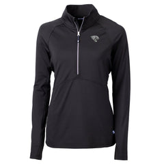 Jacksonville Jaguars Cutter & Buck Women's Adapt Eco Knit Stretch Recycled Half-Zip Pullover Top Black | NFL