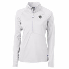 Jacksonville Jaguars Cutter & Buck Women's Adapt Eco Knit Stretch Recycled Raglan Half-Zip Top White | NFL
