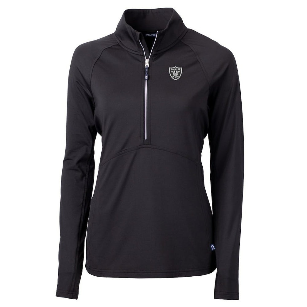 Las Vegas Raiders Cutter & Buck Women's Adapt Eco Knit Stretch Recycled Half-Zip Pullover Top Black | NFL