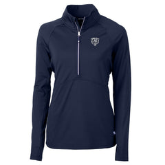 Chicago Bears Cutter & Buck Women's Adapt Eco Knit Stretch Recycled Half-Zip Pullover Top Navy | NFL