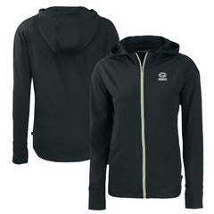 Green Bay Packers Cutter & Buck Women's Daybreak Eco Recycled Full-Zip Hoodie Black | NFL