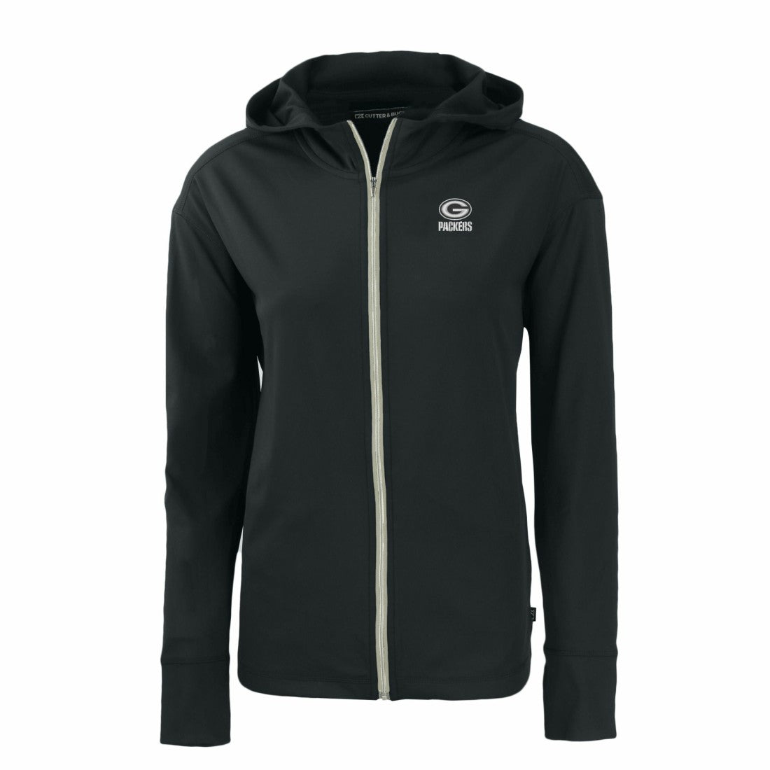 Green Bay Packers Cutter & Buck Women's Daybreak Eco Recycled Full-Zip Hoodie Black | NFL