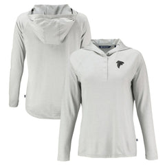Atlanta Falcons Cutter & Buck Women's Coastline Epic Comfort Eco Recycled Long Sleeve Hoodie T-Shirt Gray | NFL