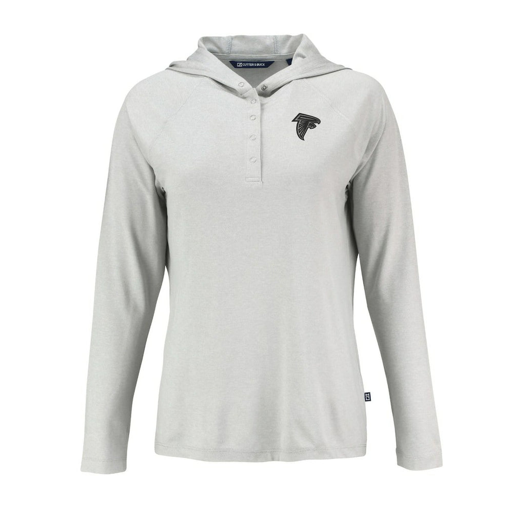 Atlanta Falcons Cutter & Buck Women's Coastline Epic Comfort Eco Recycled Long Sleeve Hoodie T-Shirt Gray | NFL