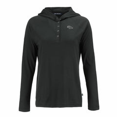Denver Broncos Cutter & Buck Women's Coastline Epic Comfort Eco Recycled Long Sleeve Hoodie T-Shirt Black | NFL