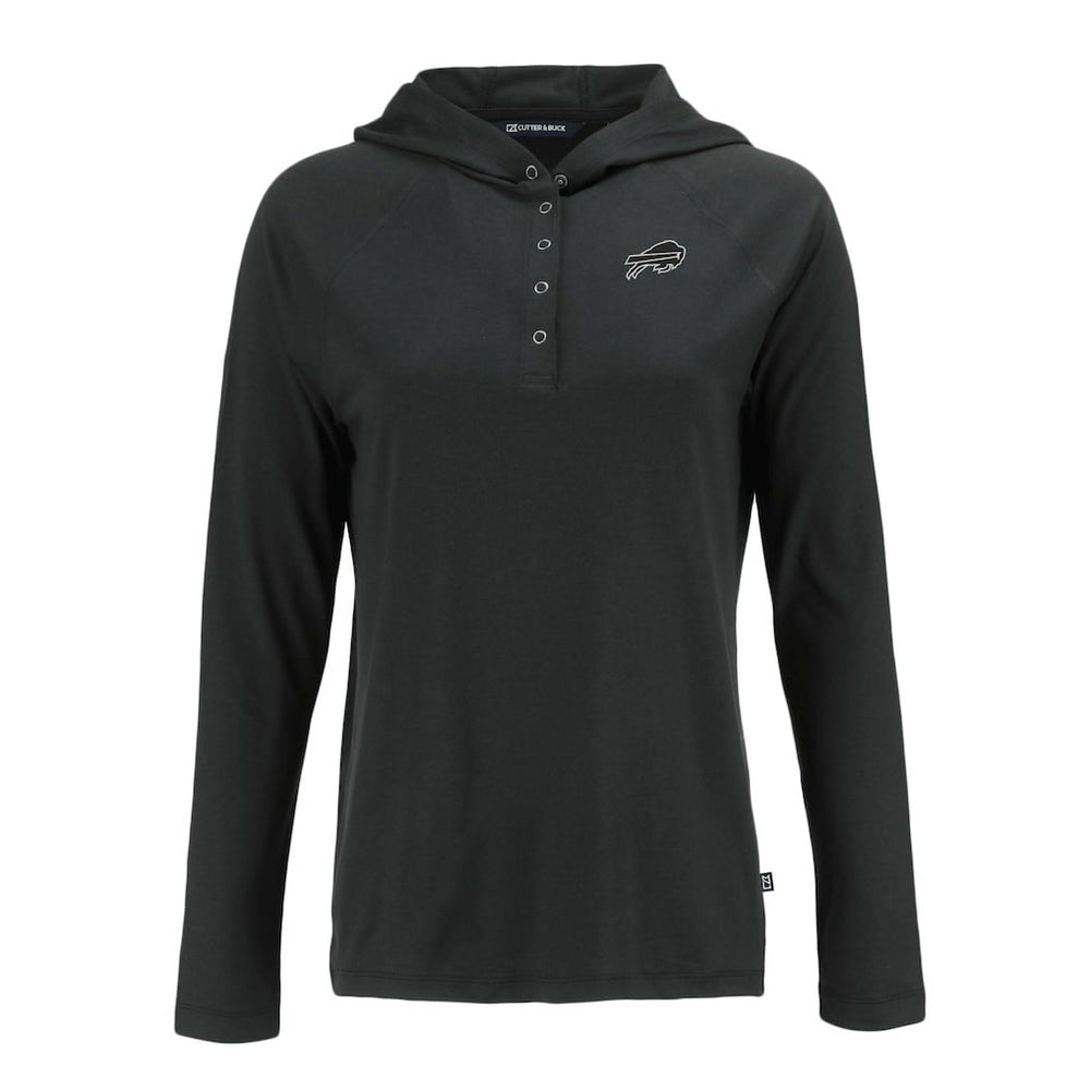 Buffalo Bills Cutter & Buck Women's Coastline Epic Comfort Eco Recycled Long Sleeve Hoodie T-Shirt Black | NFL