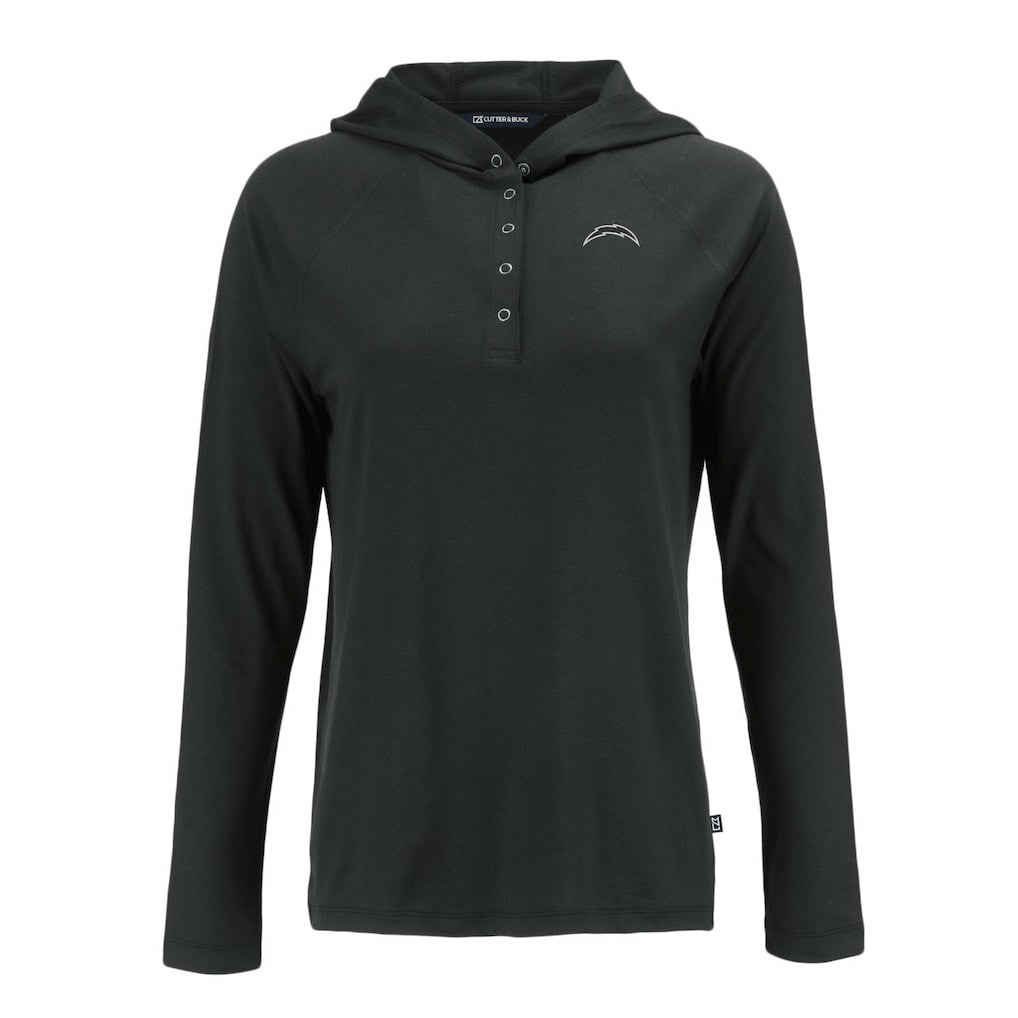 Los Angeles Chargers Cutter & Buck Women's Coastline Epic Comfort Eco Recycled Long Sleeve Hoodie T-Shirt Black | NFL