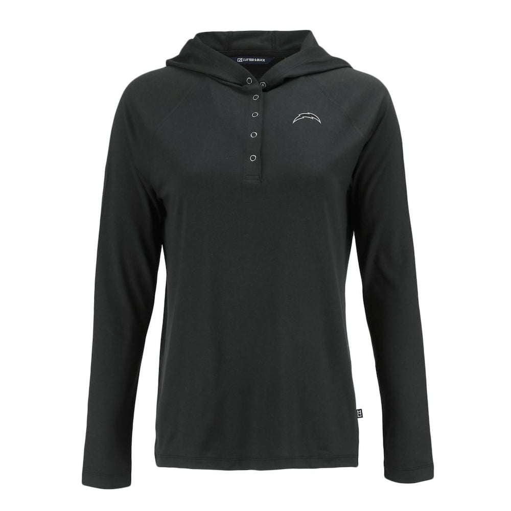 Los Angeles Chargers Cutter & Buck Women's Coastline Epic Comfort Eco Recycled Long Sleeve Hoodie T-Shirt Black | NFL