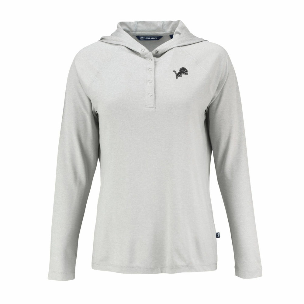 Detroit Lions Cutter & Buck Women's Coastline Epic Comfort Eco Recycled Long Sleeve Hoodie T-Shirt Gray | NFL