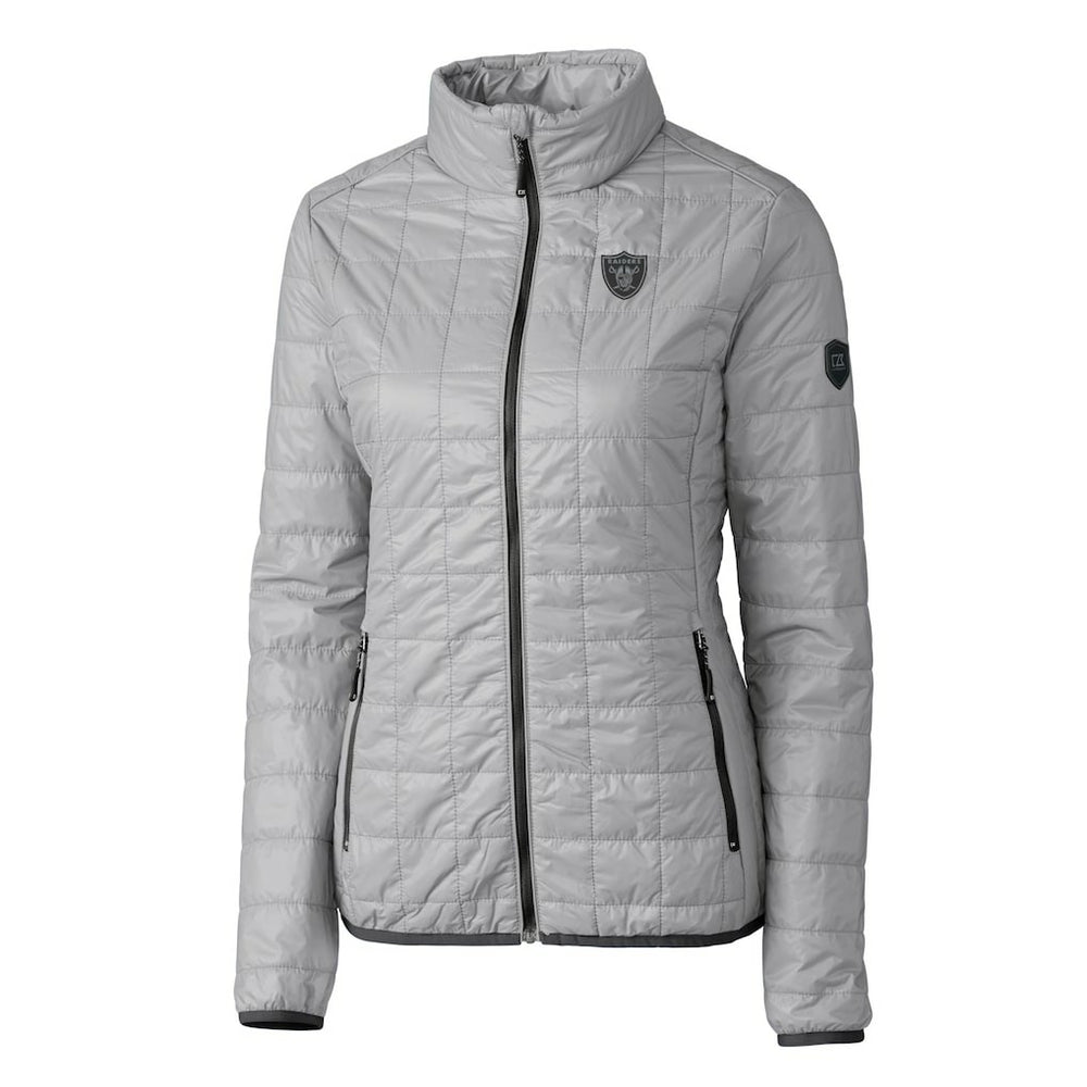 Las Vegas Raiders Cutter & Buck Women's Rainier PrimaLoft Eco Insulated Full-Zip Puffer Jacket Gray | NFL