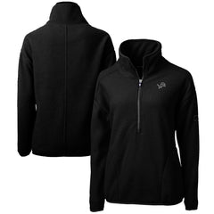 Detroit Lions Cutter & Buck Women's Cascade Eco Sherpa Fleece Half-Zip Jacket Black | NFL