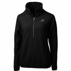 Detroit Lions Cutter & Buck Women's Cascade Eco Sherpa Fleece Half-Zip Jacket Black | NFL