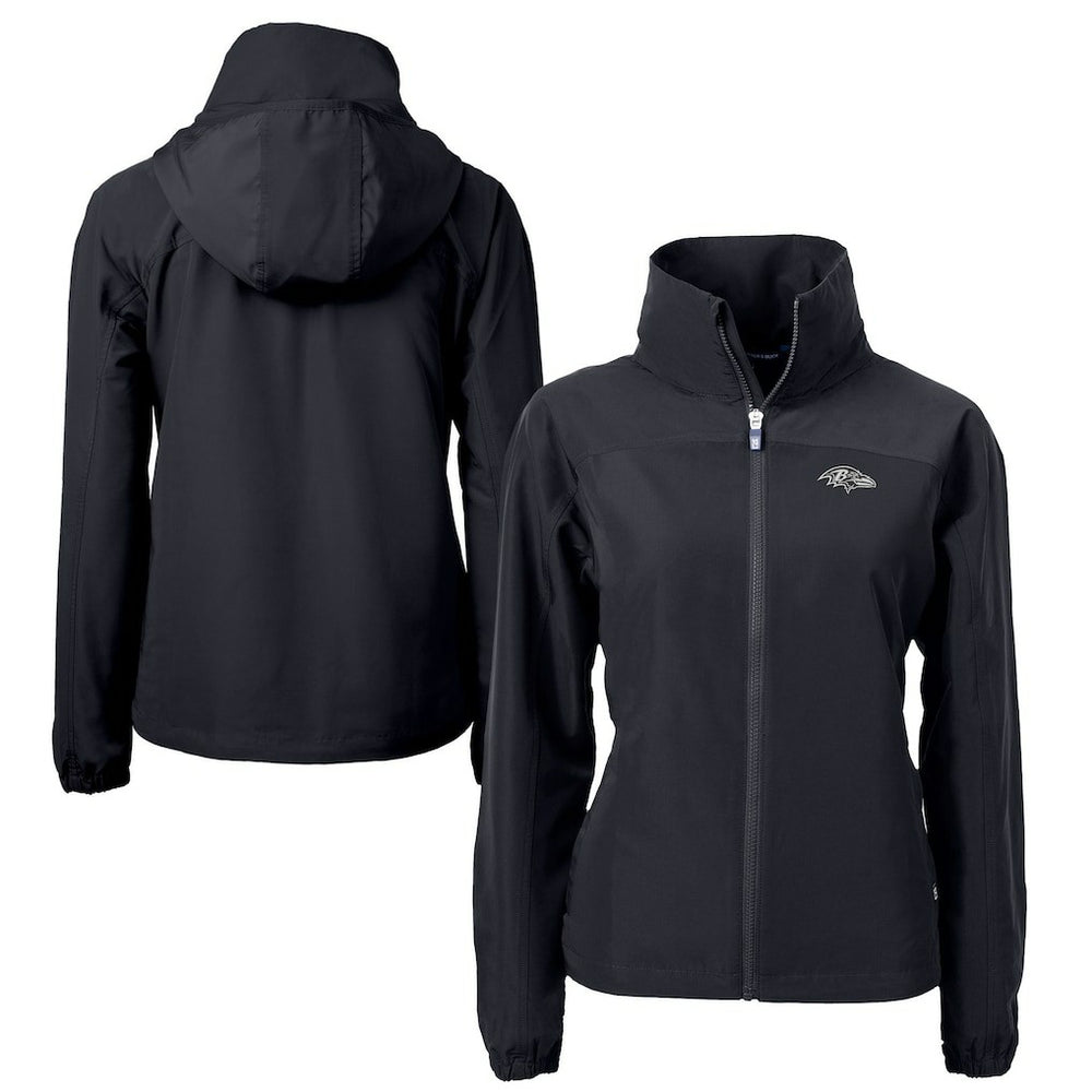 Baltimore Ravens Cutter & Buck Women's Charter Eco Recycled Full-Zip Hoodie Jacket Black | NFL