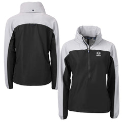 Green Bay Packers Cutter & Buck Women's Charter Eco Recycled Half-Zip Hoodie Anorak Jacket Black/Gray | NFL