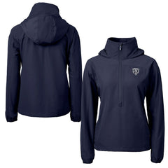 Chicago Bears Cutter & Buck Women's Charter Eco Recycled Half-Zip Hoodie Anorak Jacket Navy | NFL