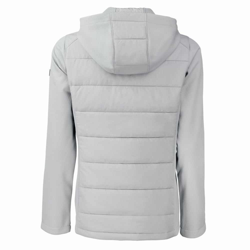 Detroit Lions Cutter & Buck Women's Evoke Hybrid Eco Softshell Recycled Full-Zip Hoodie Jacket Gray | NFL