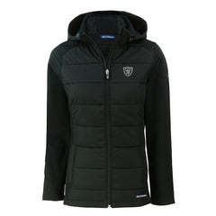 Las Vegas Raiders Cutter & Buck Women's Evoke Hybrid Eco Softshell Recycled Full-Zip Hoodie Jacket Black | NFL