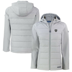 Las Vegas Raiders Cutter & Buck Women's Evoke Hybrid Eco Softshell Recycled Full-Zip Hoodie Jacket Gray | NFL