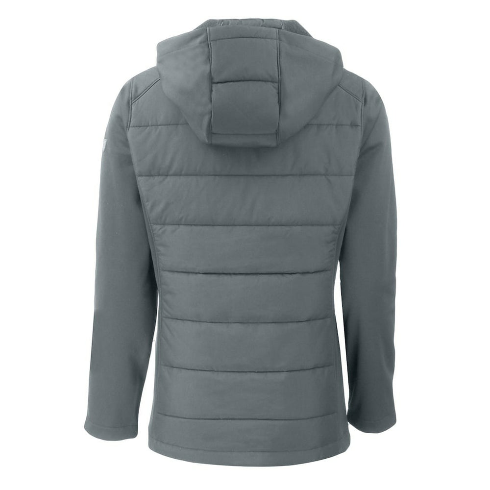 Las Vegas Raiders Cutter & Buck Women's Evoke Hybrid Eco Softshell Recycled Full-Zip Hoodie Jacket Dark Gray | NFL