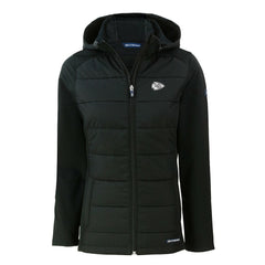 Kansas City Chiefs Cutter & Buck Women's Evoke Hybrid Eco Softshell Recycled Full-Zip Hoodie Jacket Black | NFL