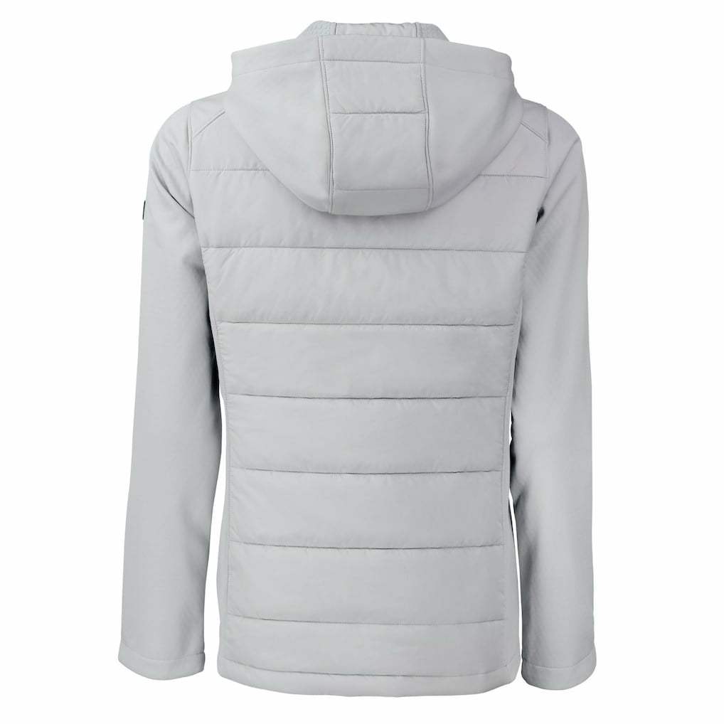 Green Bay Packers Cutter & Buck Women's Evoke Hybrid Eco Softshell Recycled Full-Zip Hoodie Jacket Gray | NFL