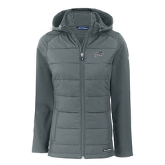 Buffalo Bills Cutter & Buck Women's Evoke Hybrid Eco Softshell Recycled Full-Zip Hoodie Jacket Dark Gray | NFL