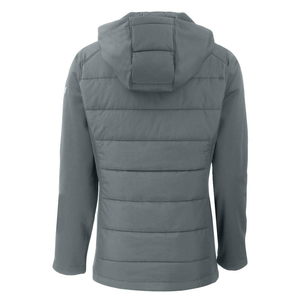Buffalo Bills Cutter & Buck Women's Evoke Hybrid Eco Softshell Recycled Full-Zip Hoodie Jacket Dark Gray | NFL