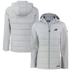 Buffalo Bills Cutter & Buck Women's Evoke Hybrid Eco Softshell Recycled Full-Zip Hoodie Jacket Gray | NFL