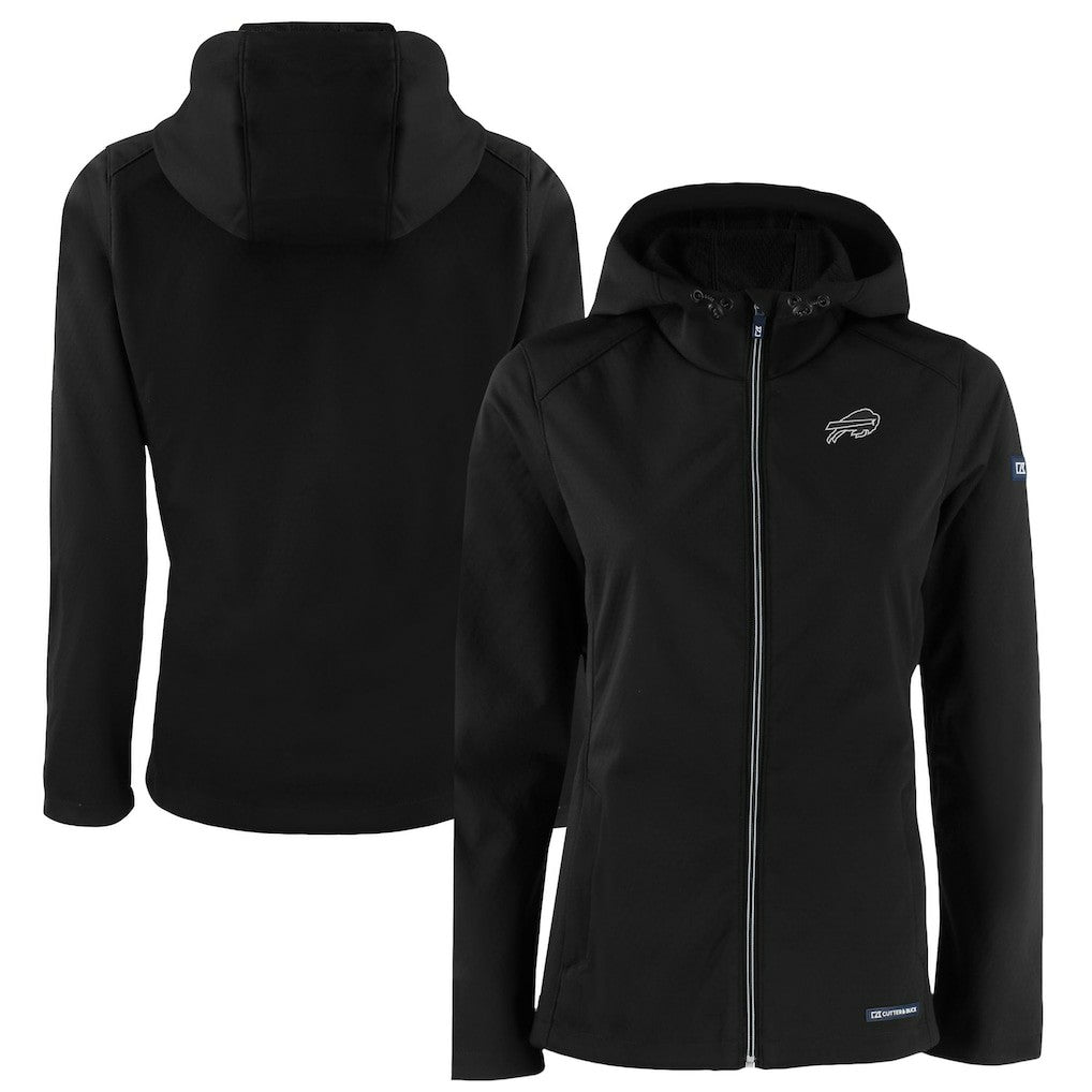 Buffalo Bills Cutter & Buck Women's Evoke Eco Softshell Recycled Full-Zip Hoodie Jacket Black | NFL