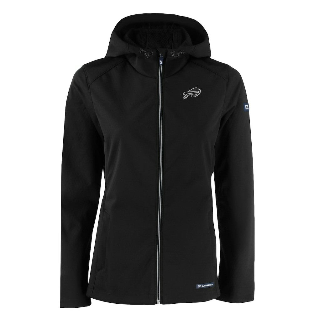 Buffalo Bills Cutter & Buck Women's Evoke Eco Softshell Recycled Full-Zip Hoodie Jacket Black | NFL