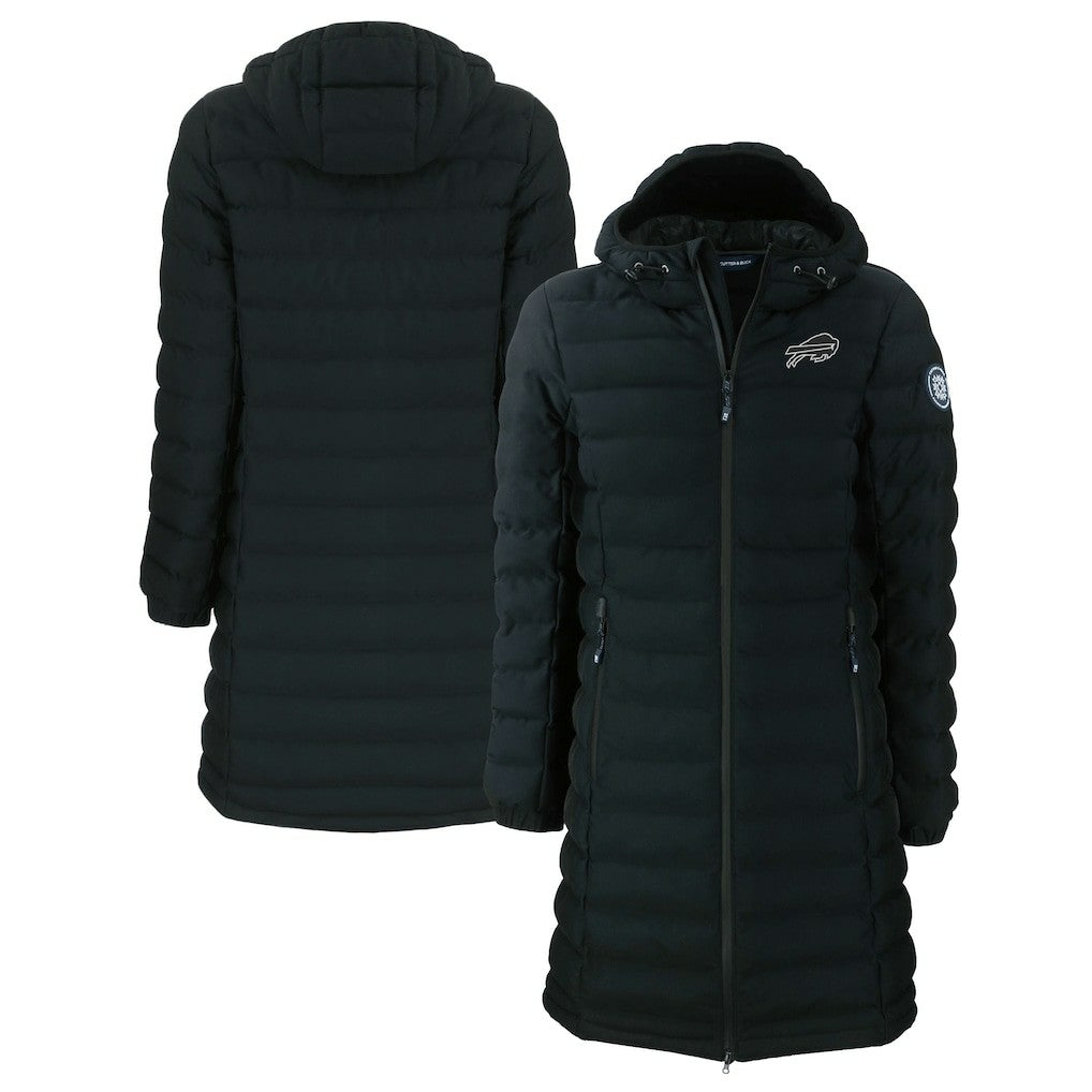 Buffalo Bills Cutter & Buck Women's Mission Ridge Repreve Eco Insulated Full-Zip Hoodie Long Puffer Jacket Black | NFL