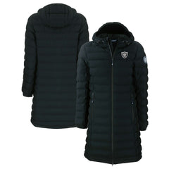 Las Vegas Raiders Cutter & Buck Women's Mission Ridge Repreve Eco Insulated Full-Zip Hoodie Long Puffer Jacket Black | NFL