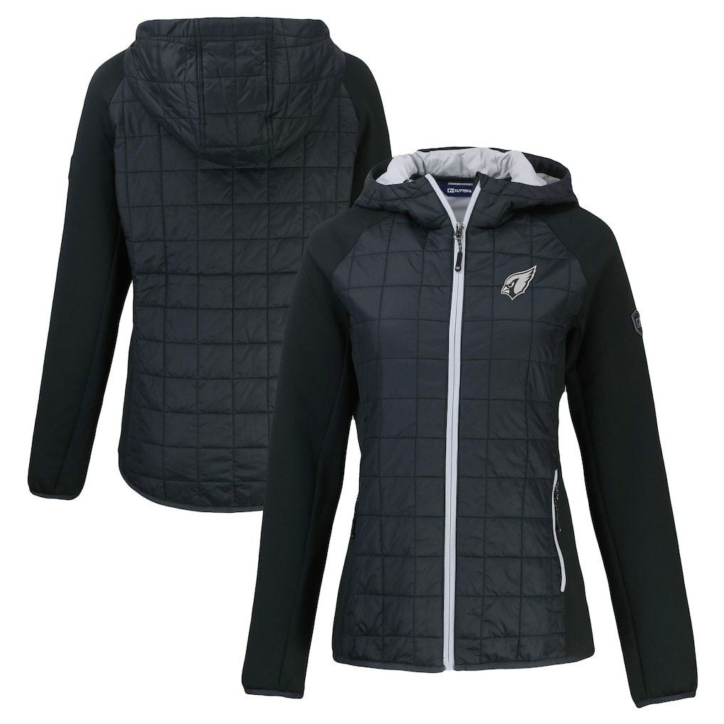 Arizona Cardinals Cutter & Buck Women's Rainier PrimaLoft Eco Hybrid Full-Zip Hoodie Jacket Black | NFL