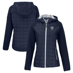 Chicago Bears Cutter & Buck Women's Rainier PrimaLoft Eco Hybrid Full-Zip Hoodie Jacket Navy | NFL