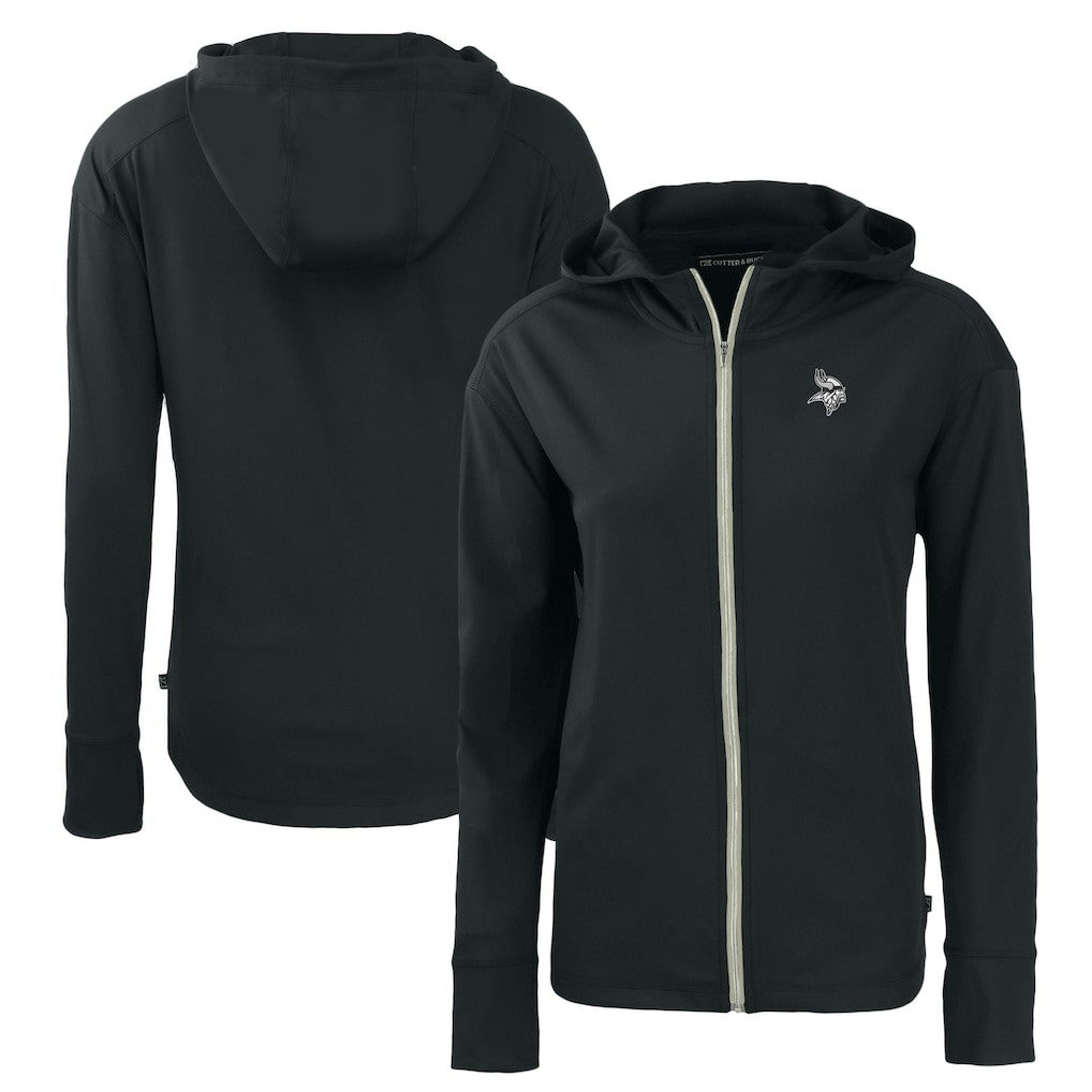 Minnesota Vikings Cutter & Buck Women's Daybreak Eco Recycled Full-Zip Hoodie Black | NFL