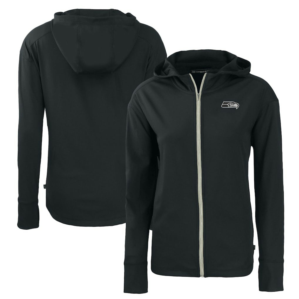 Seattle Seahawks Cutter & Buck Women's Daybreak Eco Recycled Full-Zip Hoodie Black | NFL