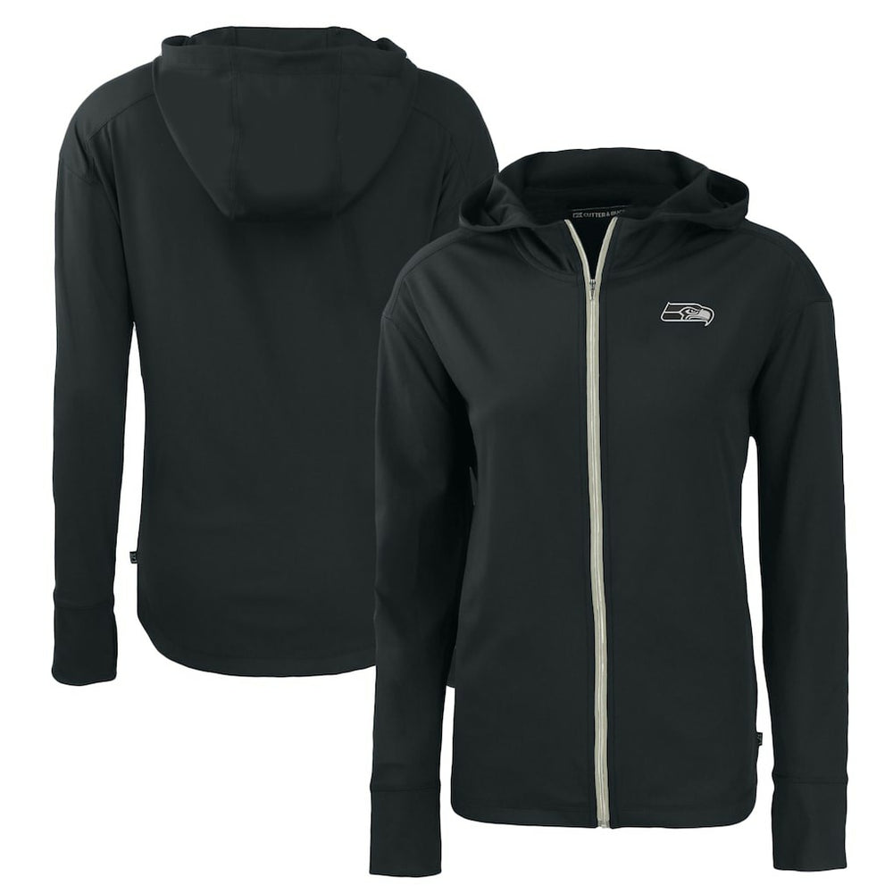 Seattle Seahawks Cutter & Buck Women's Daybreak Eco Recycled Full-Zip Hoodie Black | NFL