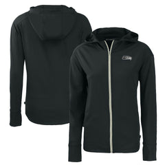 Seattle Seahawks Cutter & Buck Women's Daybreak Eco Recycled Full-Zip Hoodie Black | NFL