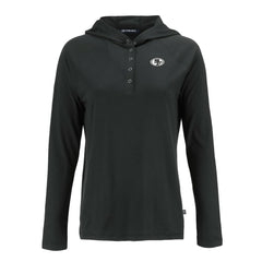 San Francisco 49ers Cutter & Buck Women's Coastline Epic Comfort Eco Recycled Long Sleeve Hoodie T-Shirt Black | NFL