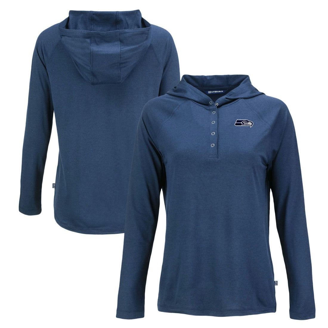 Seattle Seahawks Cutter & Buck Women's Coastline Epic Comfort Eco Recycled Long Sleeve Hoodie T-Shirt Navy | NFL