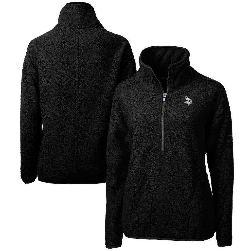 Minnesota Vikings Cutter & Buck Women's Cascade Eco Sherpa Fleece Half-Zip Jacket Black | NFL